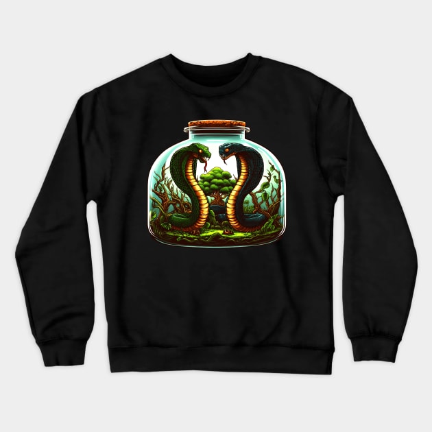 Two King Cobra Crewneck Sweatshirt by Bentonhio